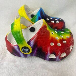 Kids Crocs Littles Tie-Dye Classic Clogs Sz  C 2/3